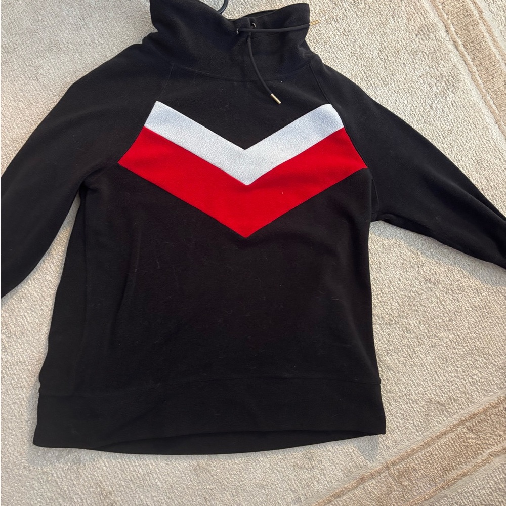 Tommy Hilfiger Black and Red Chevron Turtleneck Sweater